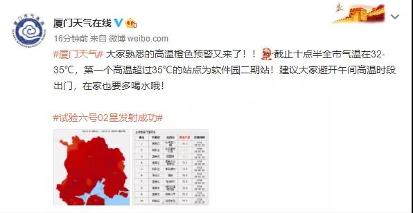 局部可超38℃!刚刚 厦门发布高温橙色预警!