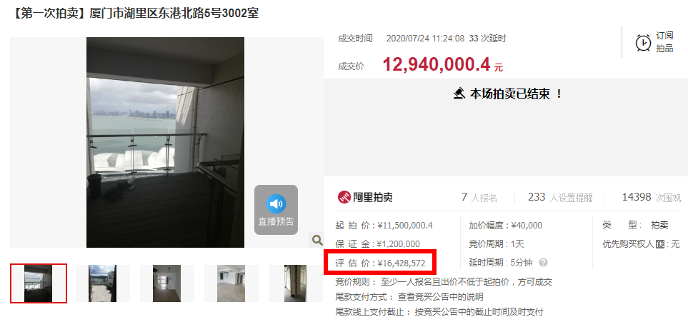 直降1.85万/㎡! 岛内一千万豪宅降价349万成交!