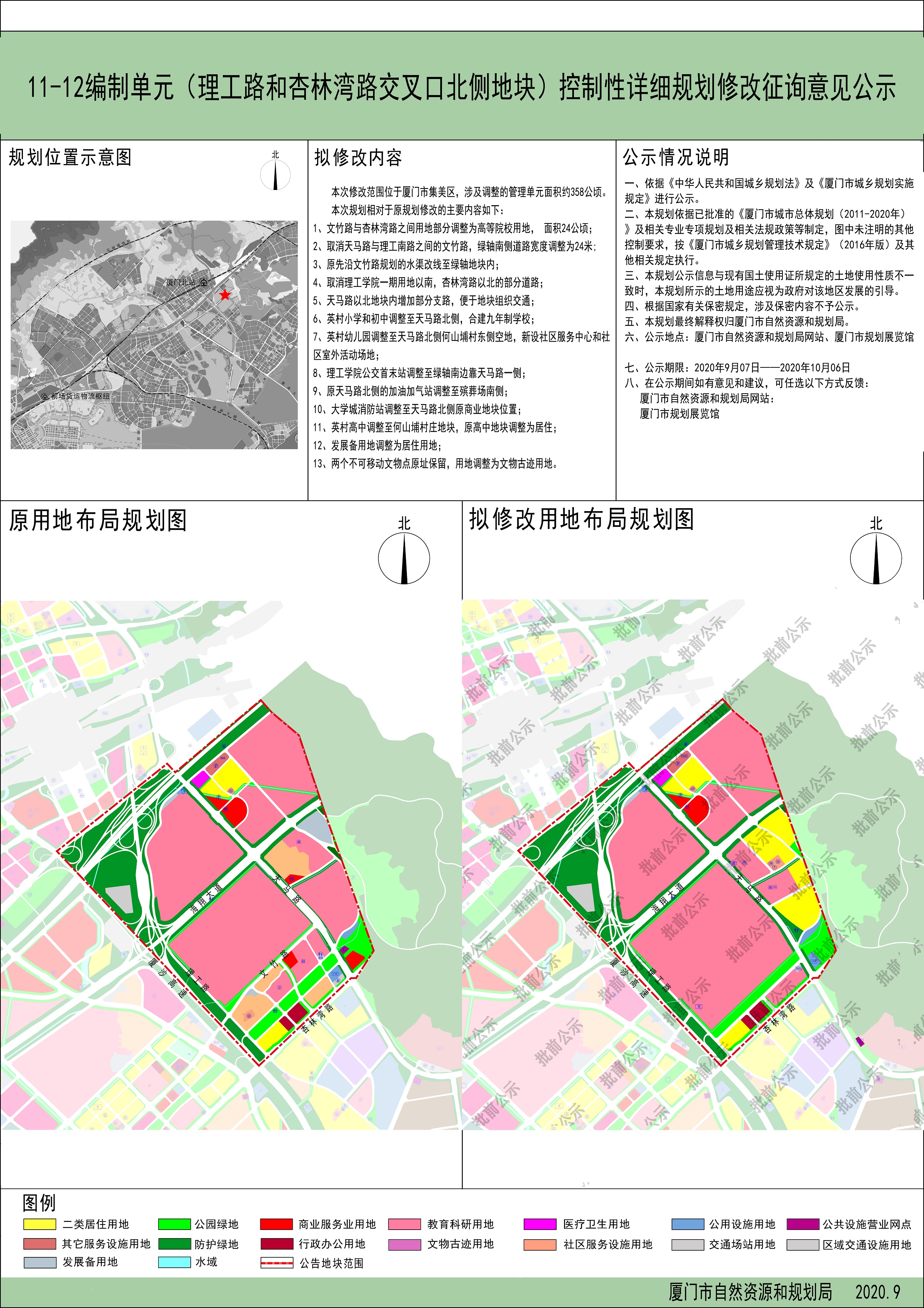 规划有变!358公顷!集美这片区部分地块调整为居住用地