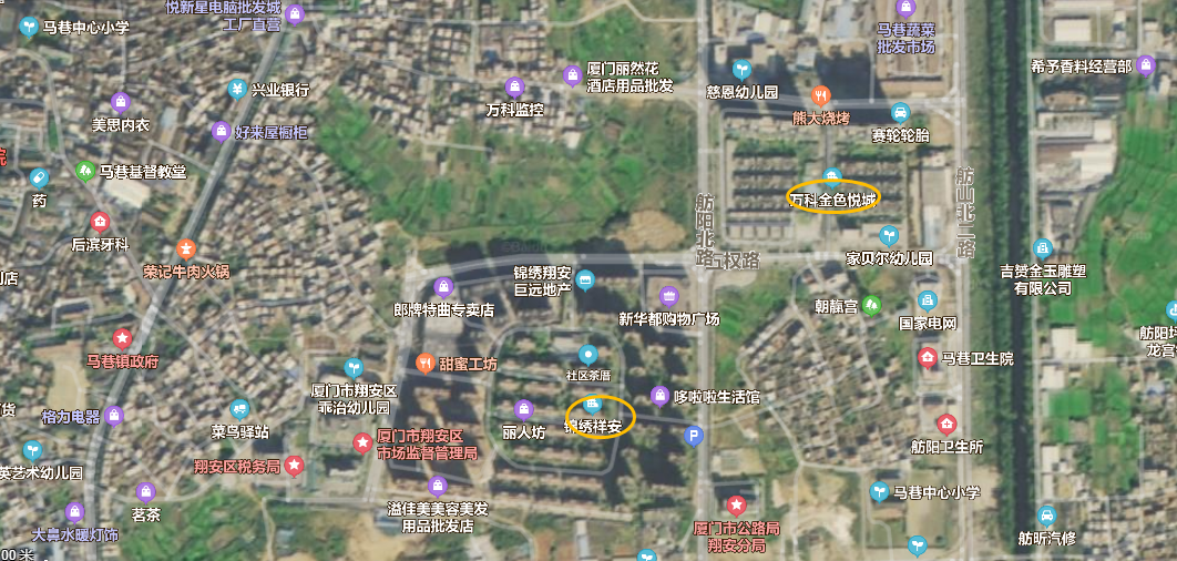 官方:翔安锦绣祥安、万科金色悦城旁规划有商业用地