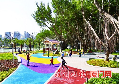 口袋公园振兴园开放 为筼筜湖环湖公园群落一部分