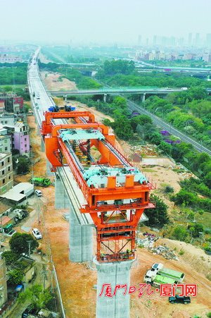 福厦高铁最长桥架梁超八成 预计下月进入无砟轨道施工