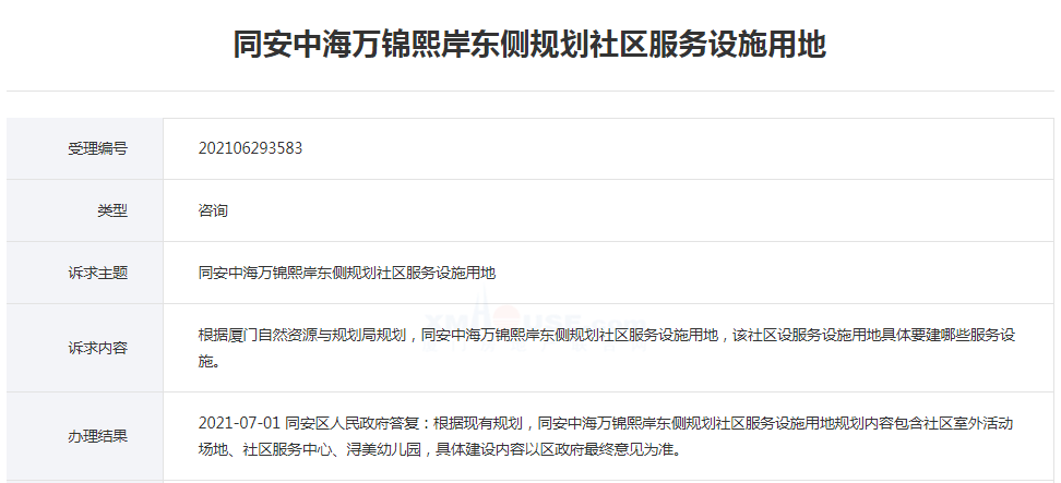 中海万锦熙岸东侧将建社区服务中心、浔美幼儿园等