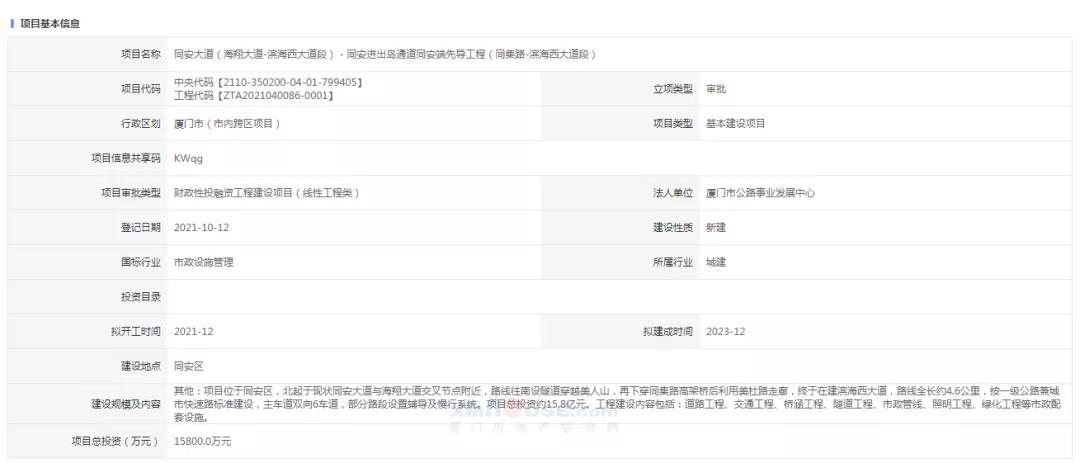 厦门这条跨海通道 曝出好消息!