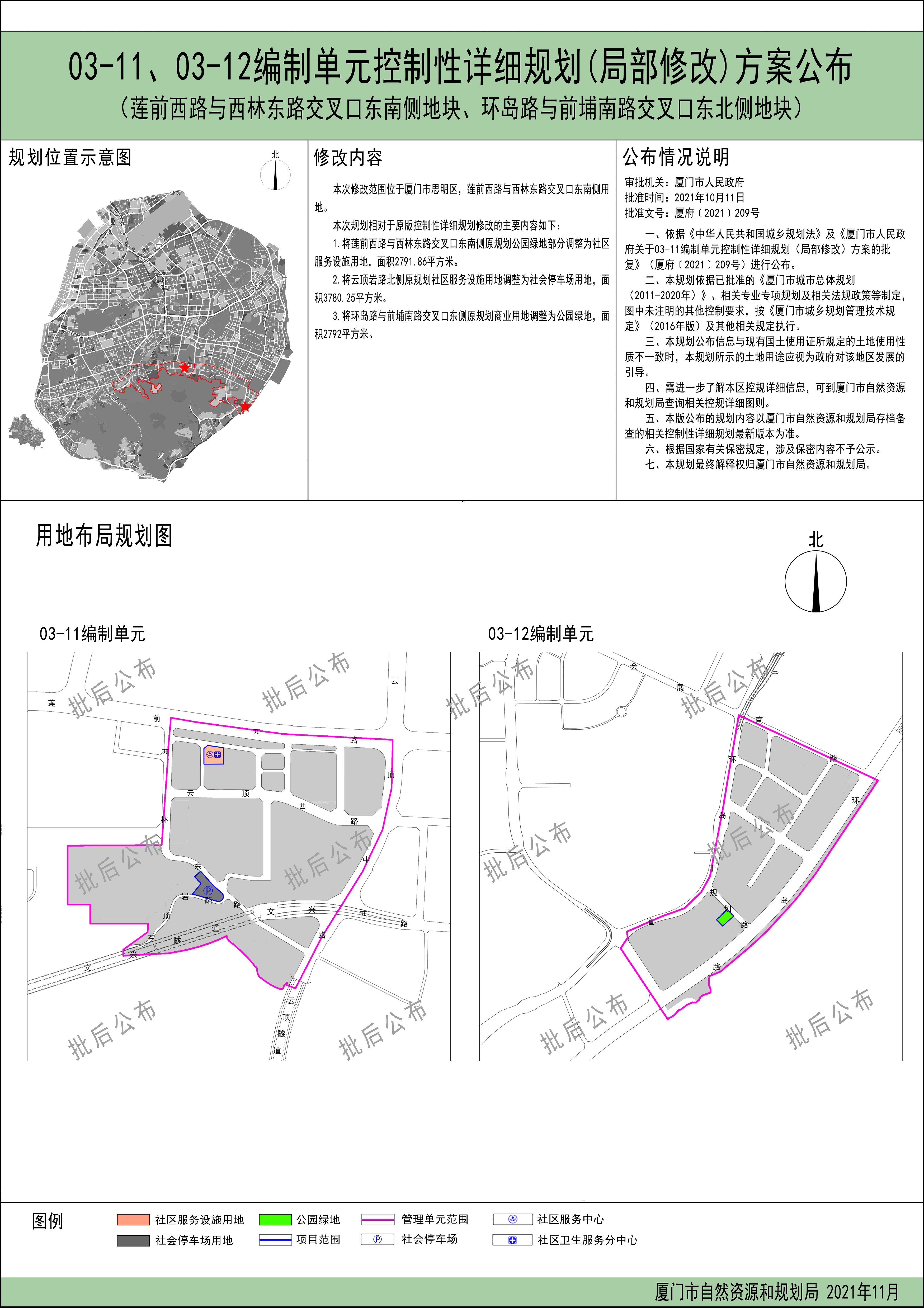 思明区这儿规划调整!新增社会停车场用地~