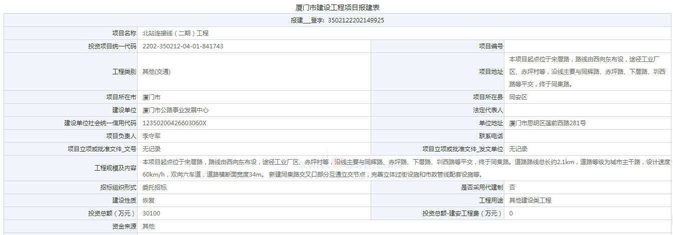 总投超3亿年底开工！北站连接线(二期)报建信息公布