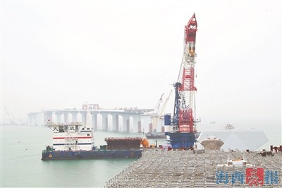 翔安大桥海中段桥梁用上“黑科技” 海上“搭积木”