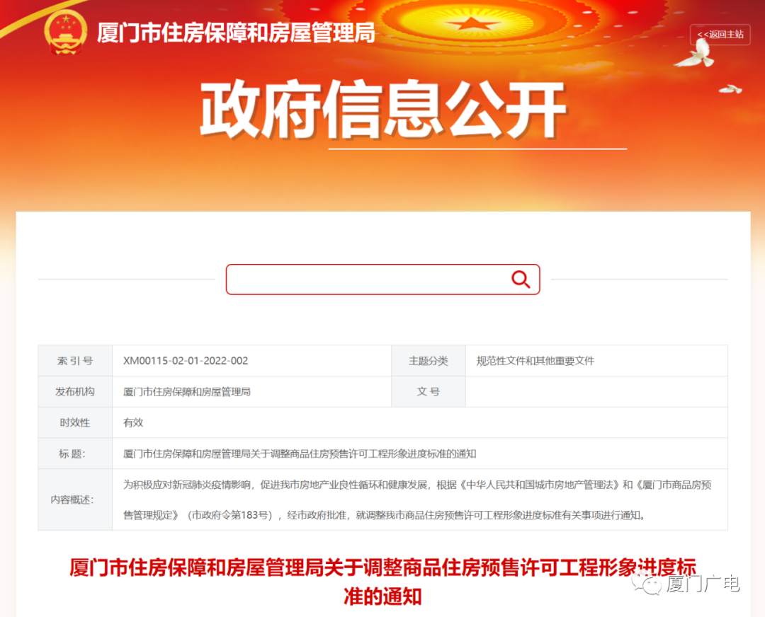 厦门市住房局最新通知！事关商品房→