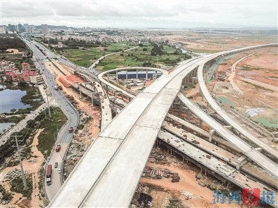 溪东路全部桥梁主体结构施工收官 计划12月通车